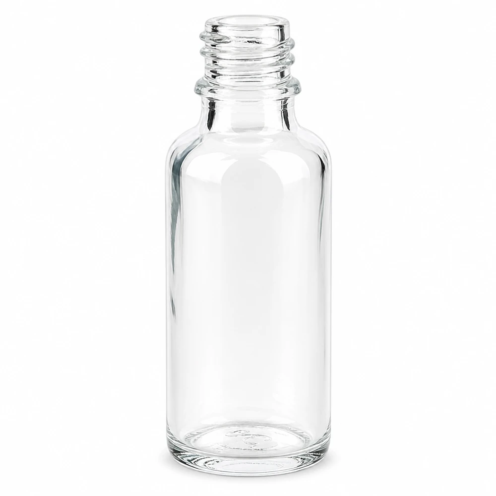 Klarglas Flasche 30ml DIN 18 30ml klare Apothekenflasche aus Glas für pharmazeutische und gewerbliche Anwendungen bei Pacadura