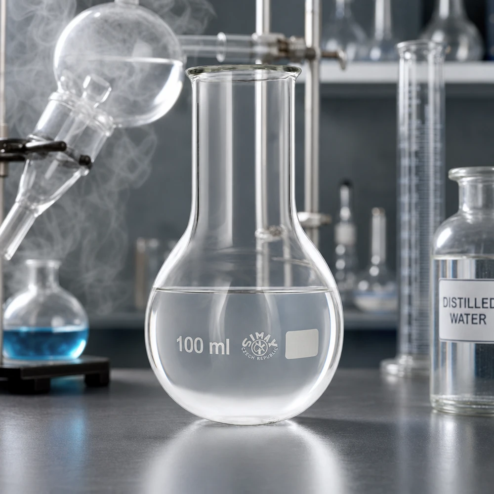 Rundkolben 100ml Weithals aus Borosilikatglas für professionelle Laboranwendungen bei Pacadura.de