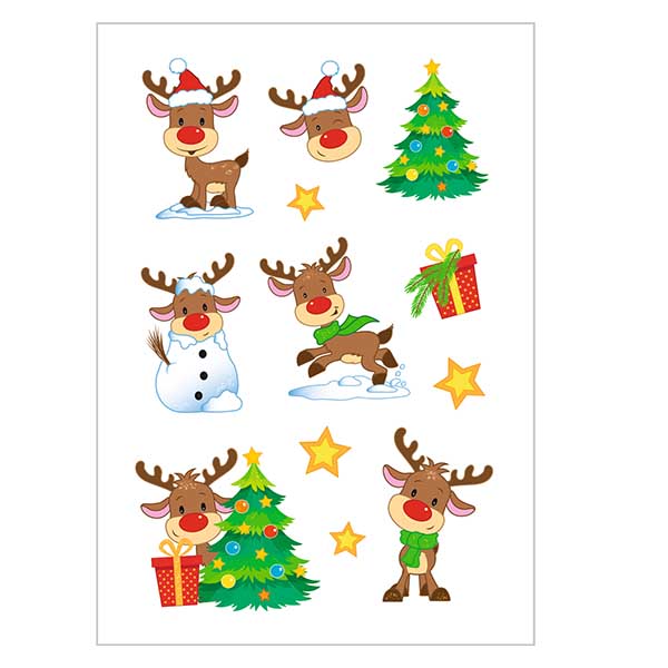 Sticker "Rudolph" (24 Aufkleber mit Glitzer)
