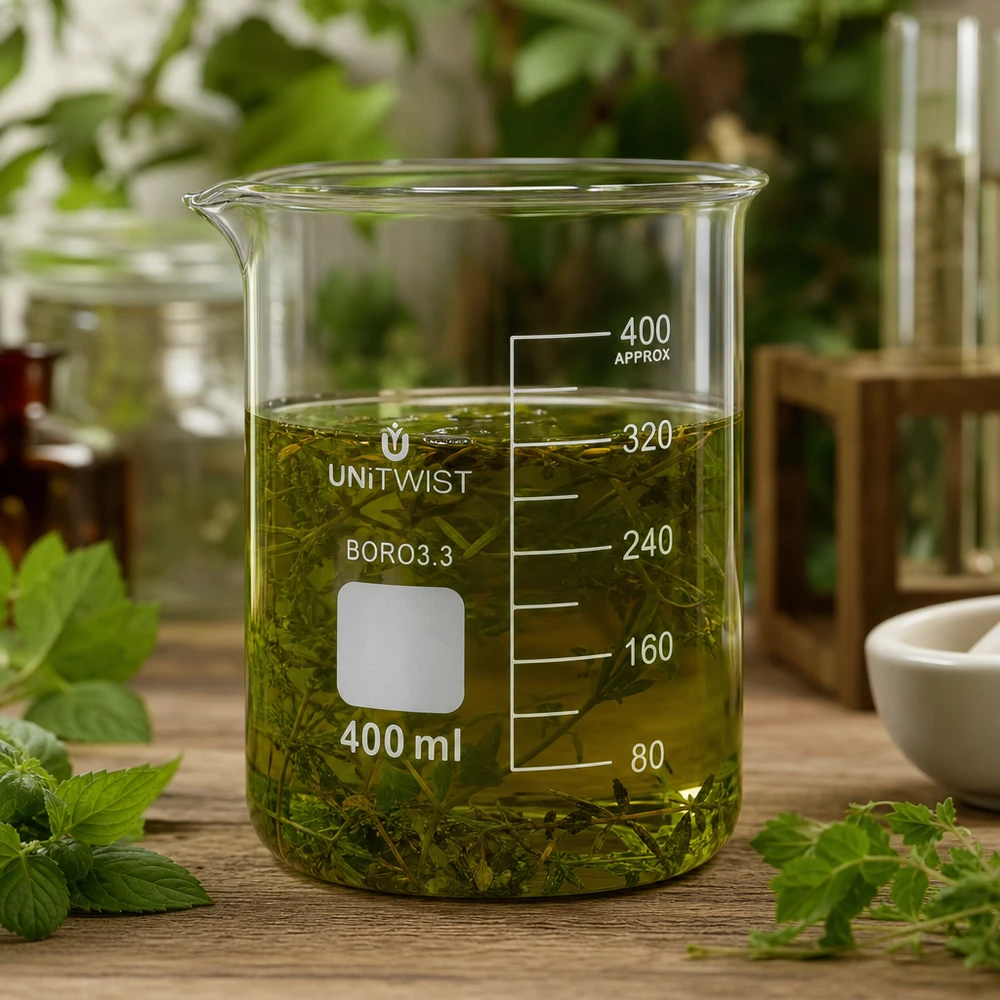Becherglas 400ml Borosilikat niedrige Form UNiTWIST für professionellen Laboreinsatz bei Pacadura