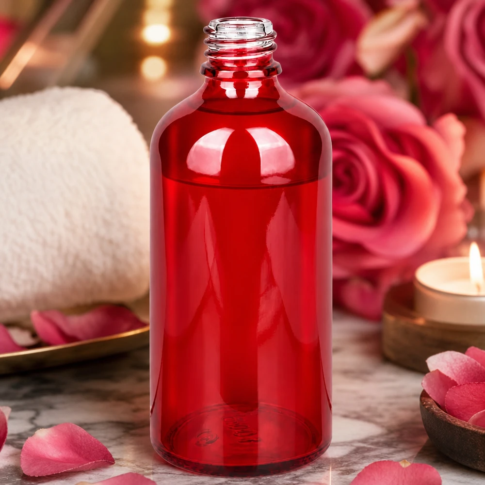 100ml Apothekenflasche RedLine UT18/100 UNiTWIST rotes Glas professionelle Pharmaverpackung für Gewerbetreibende
