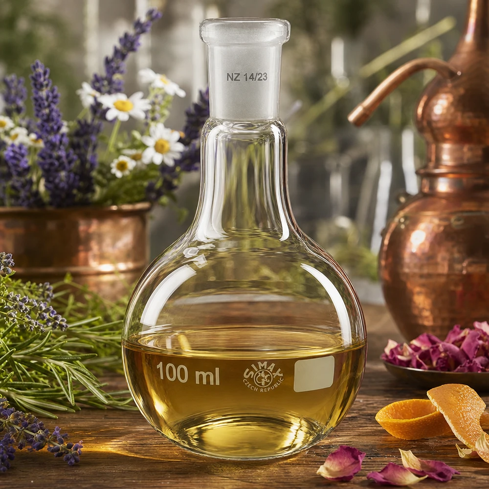 Stehkolben 100ml mit Normschliff (14/23) Stehkolben 100ml Glas mit Normschliff NS 14/23 für professionelle Destillation und Laboranwendungen bei Pacadura