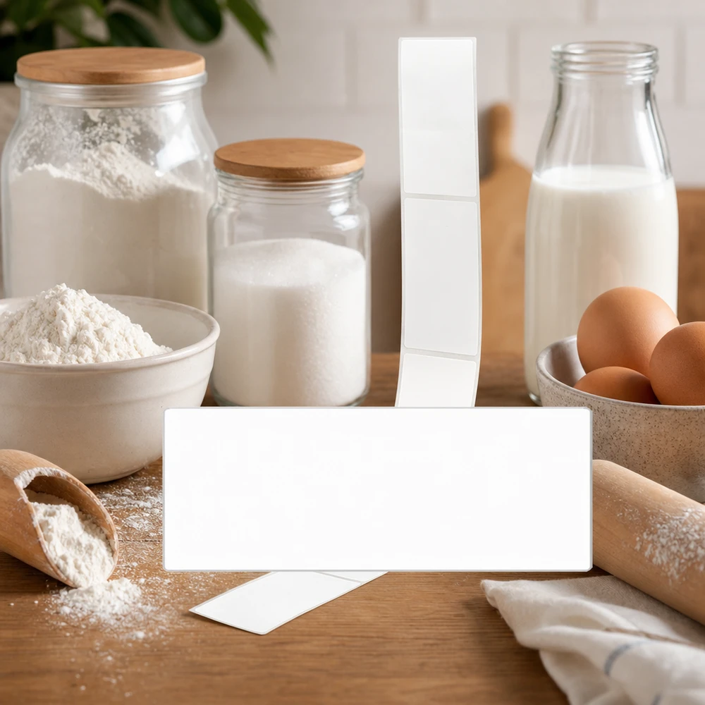 Professionelle Etiketten 54x154,5mm im 20er Pack zur Kennzeichnung von Backzutaten und Milchprodukten im Gewerbe