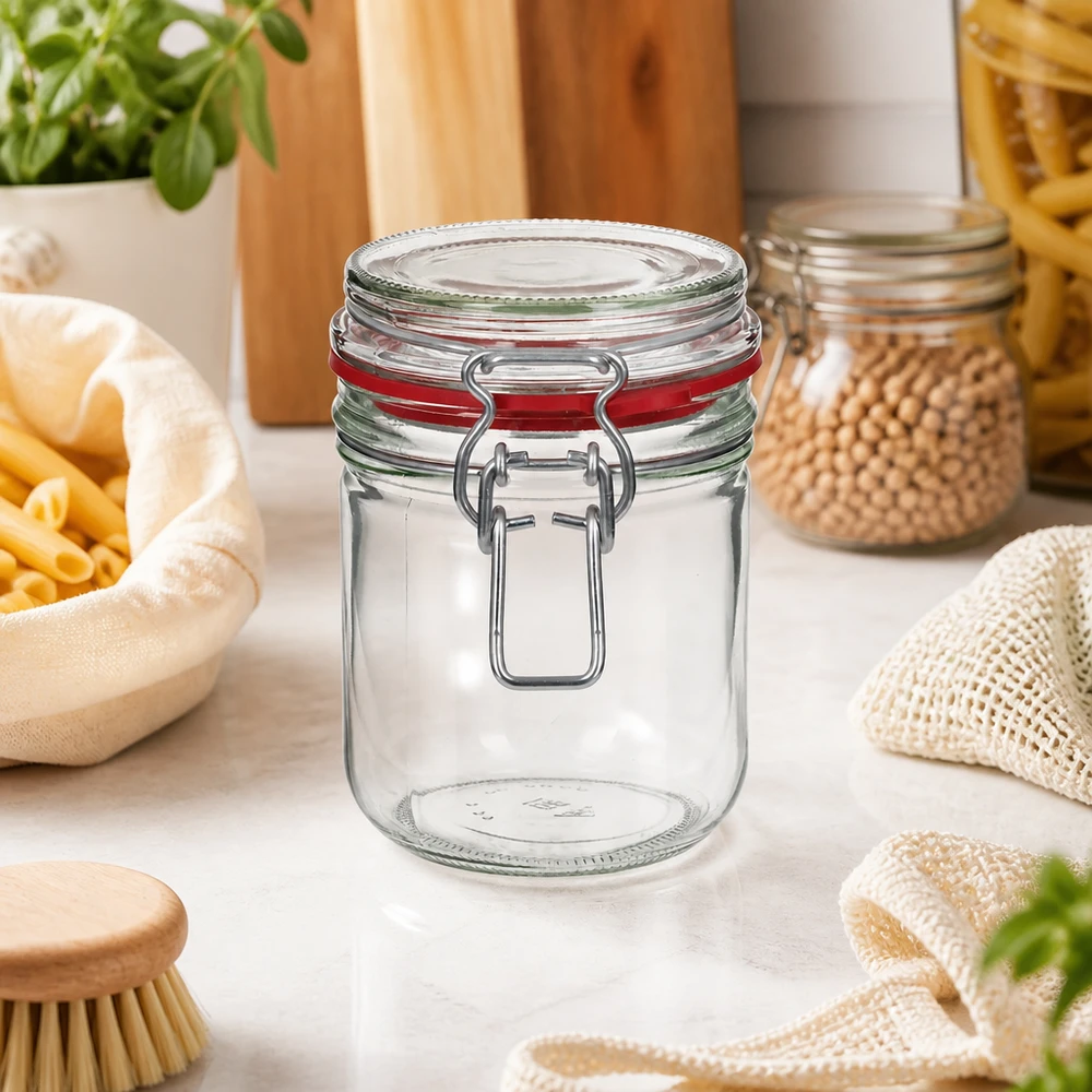 400ml Vorratsglas Typ G mit Bügelverschluss UN.. 400ml Vorratsglas mit Bügelverschluss aus robustem Glas für professionelle Lagerung und Gewerbeeinsatz