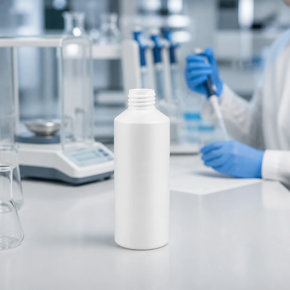 Apothekenflasche HDPE 100ml weiß, ohne Verschluss Apothekerflasche HDPE 100ml weiß ohne Verschluss für professionellen Laboreinsatz Pacadura
