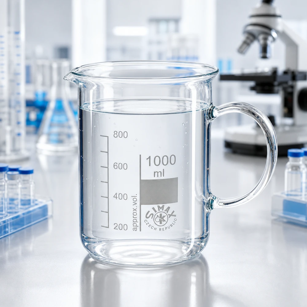 Becherglas 1000ml Borosilikatglas, mit Henkel Becherglas 1000ml Borosilikatglas mit Henkel für Labor und Gewerbe von Simak