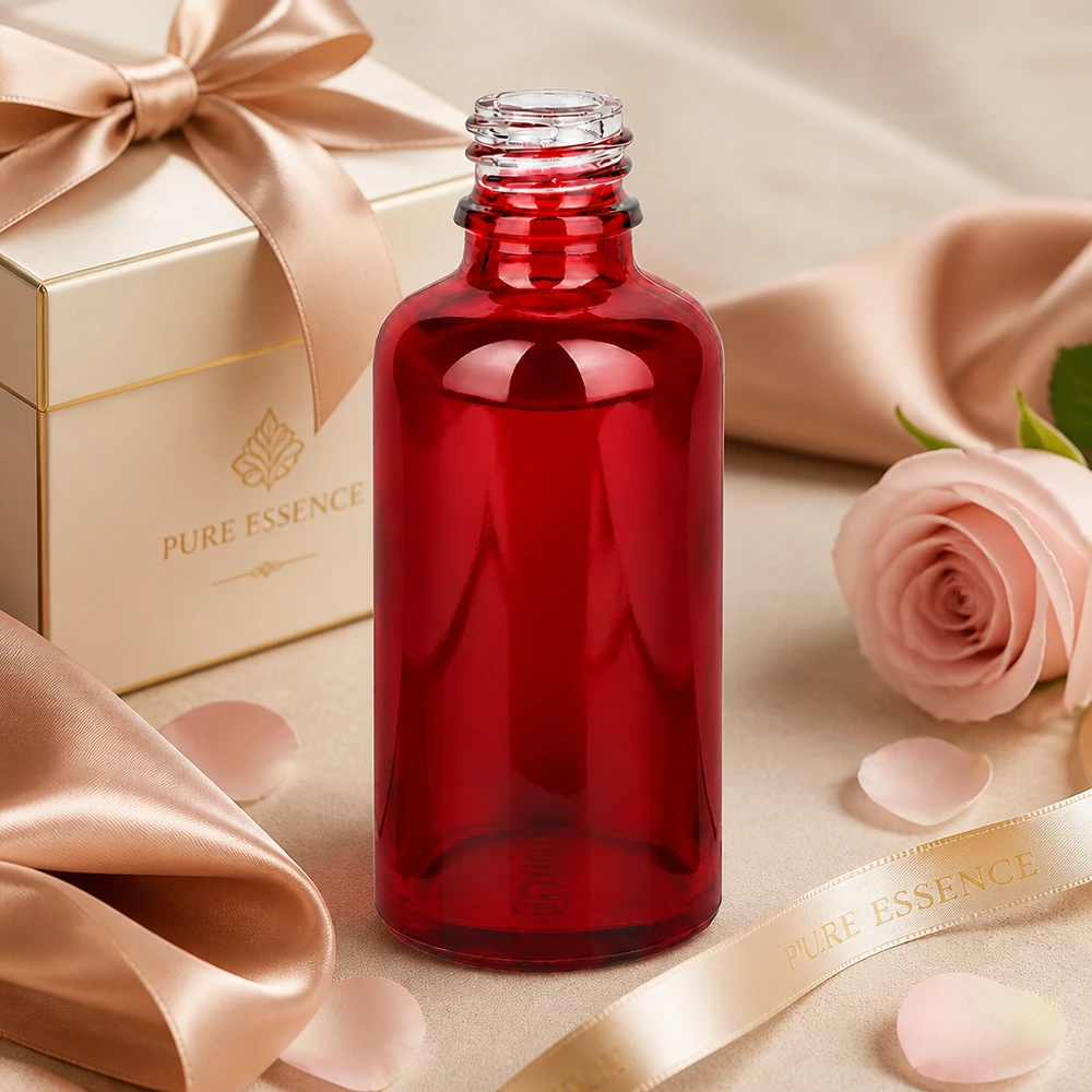 50ml Apothekenflasche RedLine UT18/50 UNiTWIST 50ml Apothekenflasche RedLine UT18/50 UNiTWIST Glas rot für professionelle Kosmetik und Pharmazie