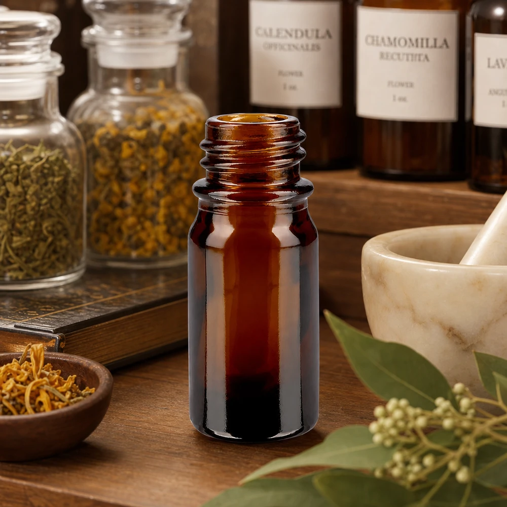 Tropfflasche 5 ml DIN 18 aus Braunglas 5ml braune Apothekenflasche ApoGlas für professionelle Anwendung in Pharmazie und Aromatherapie bei Pacadura