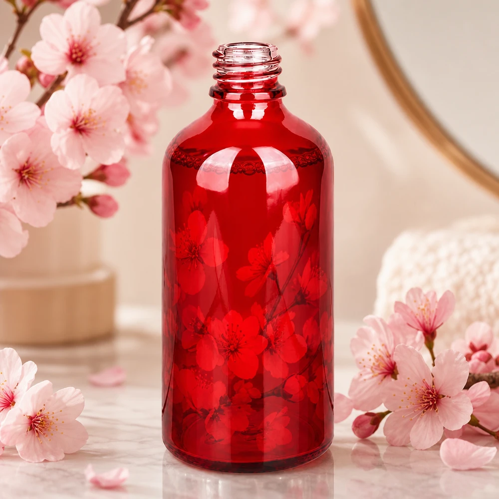 100ml Apothekerflasche RedLine UT18/100 UNiTWIST aus rotem Glas für professionelle Anwendung im Fachhandel