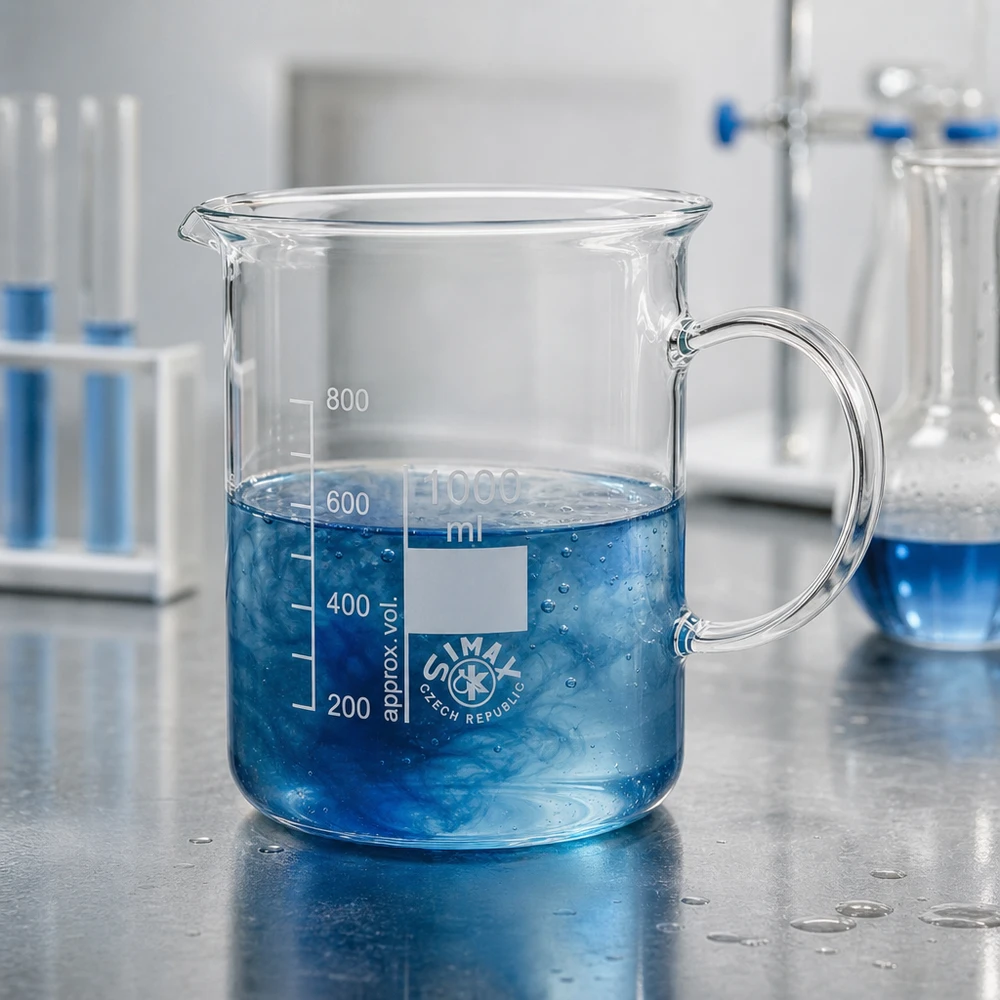 Becherglas 1000 ml Borosilikatglas mit Henkel für professionellen Laboreinsatz bei Pacadura.de