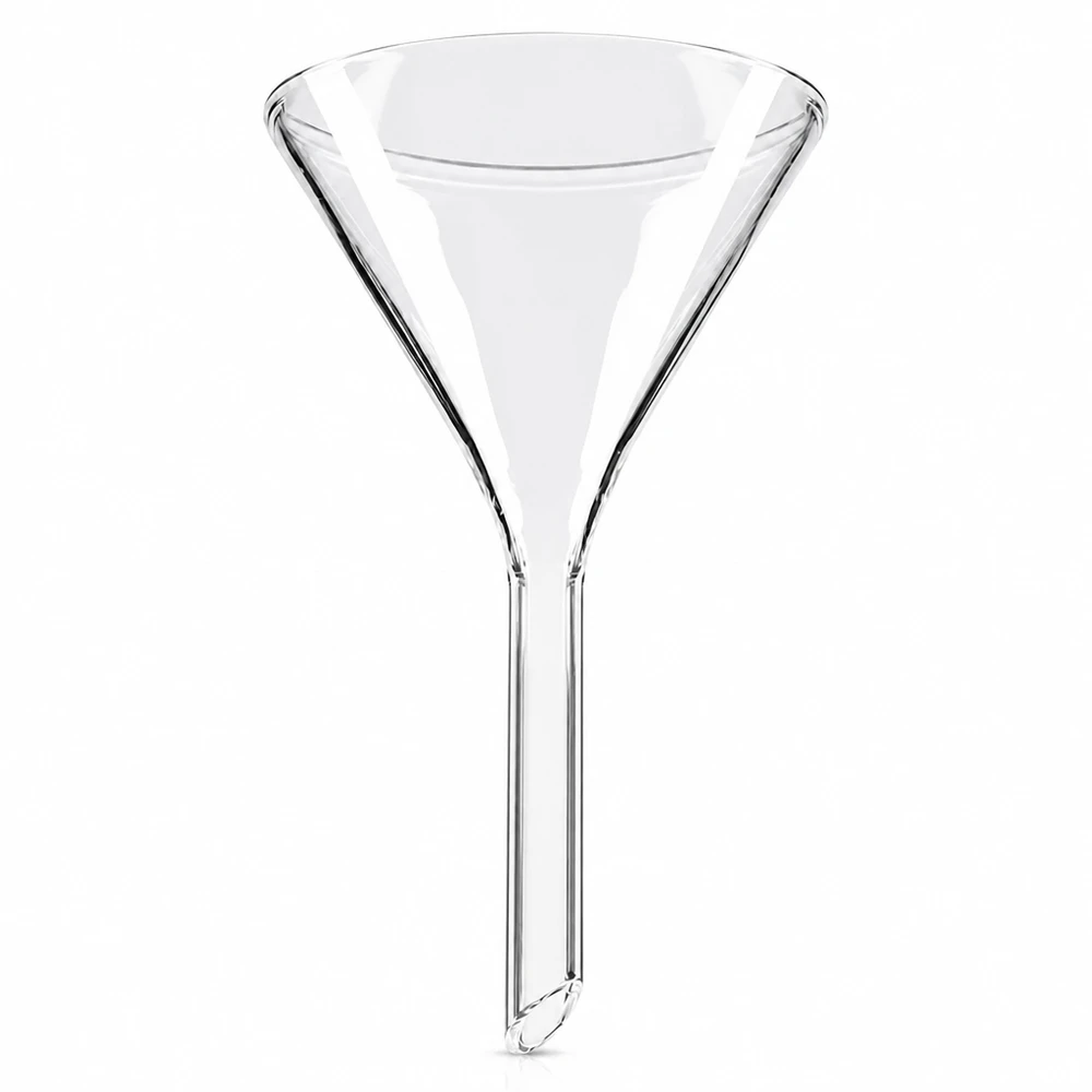 Trichter ø55mm Kalk-Soda, Winkel 60°, Kurzstil Glastrichter Ø 55mm aus Kalk-Soda-Glas mit 60° Winkel und Kurzstiel für professionelle Laboranwendungen