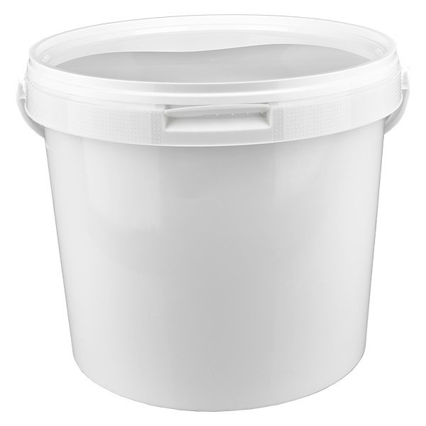 Eimer 5.6L aus weißem Kunststoff Polypropylen mit Deckel