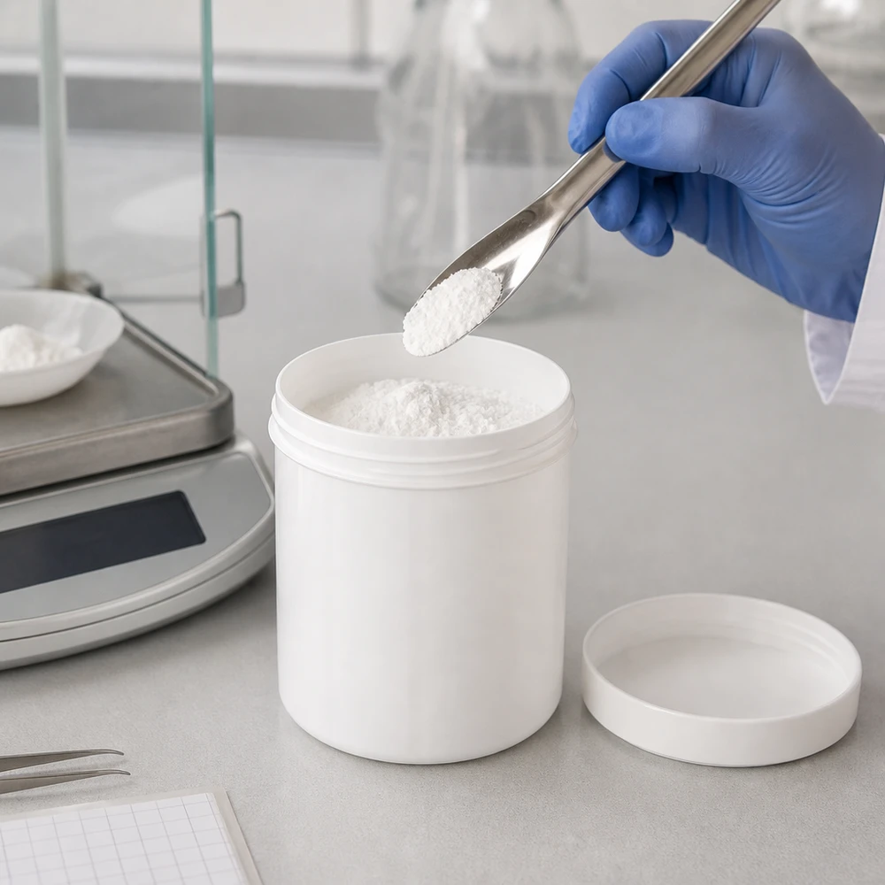 Salbenkruke 30g weiß mit weißem Schraubdeckel (Polypropylen) Salbenkruke 30g aus PP in Weiß mit Schraubdeckel für professionelle Labor- und Pharmaanwendungen