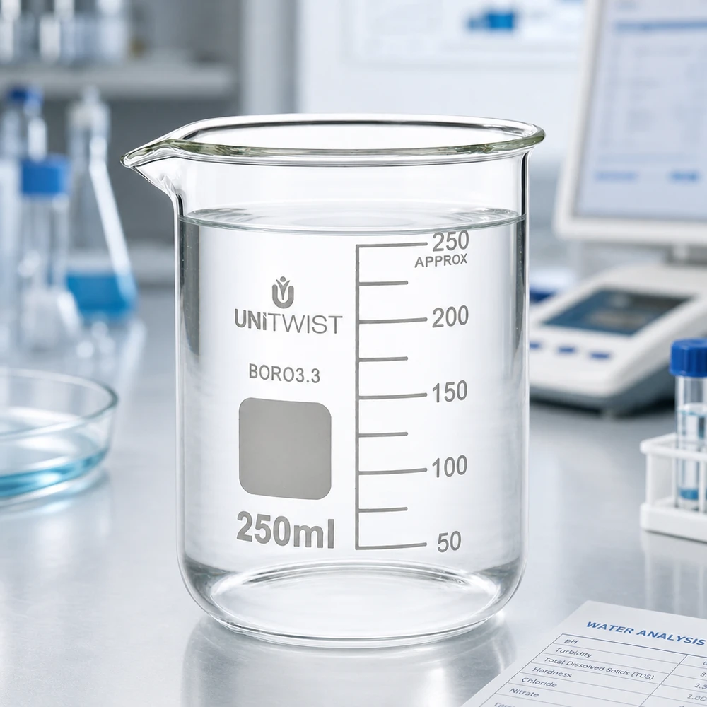 Becherglas 250ml Borosilikat niedrige Form UNiTWIST für Labor und Gewerbe BORO3.3