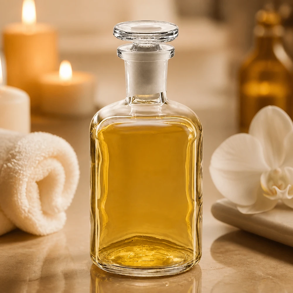 Rundschulterflasche 100ml klar Enghals Glasstopfen Rundschulterflasche 100ml klar Enghals mit Glasstopfen für professionelle Abfüllung im Fachhandel