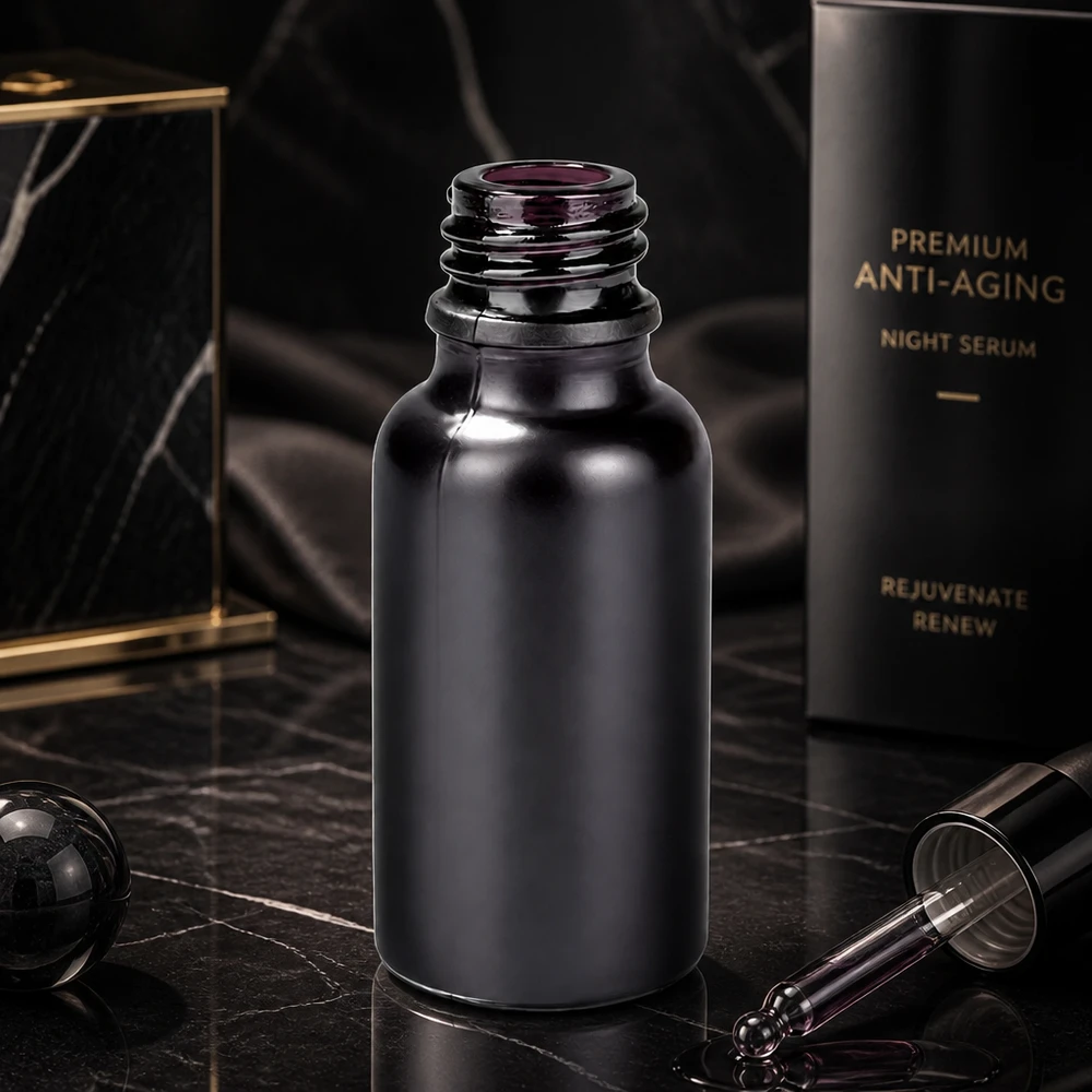 20ml Apothekerflasche BlackLine UT18/20 UNiTWIST 20ml Apothekerflasche BlackLine Violettglas UT18/20 UNiTWIST für professionelle Kosmetik und Pharmazie
