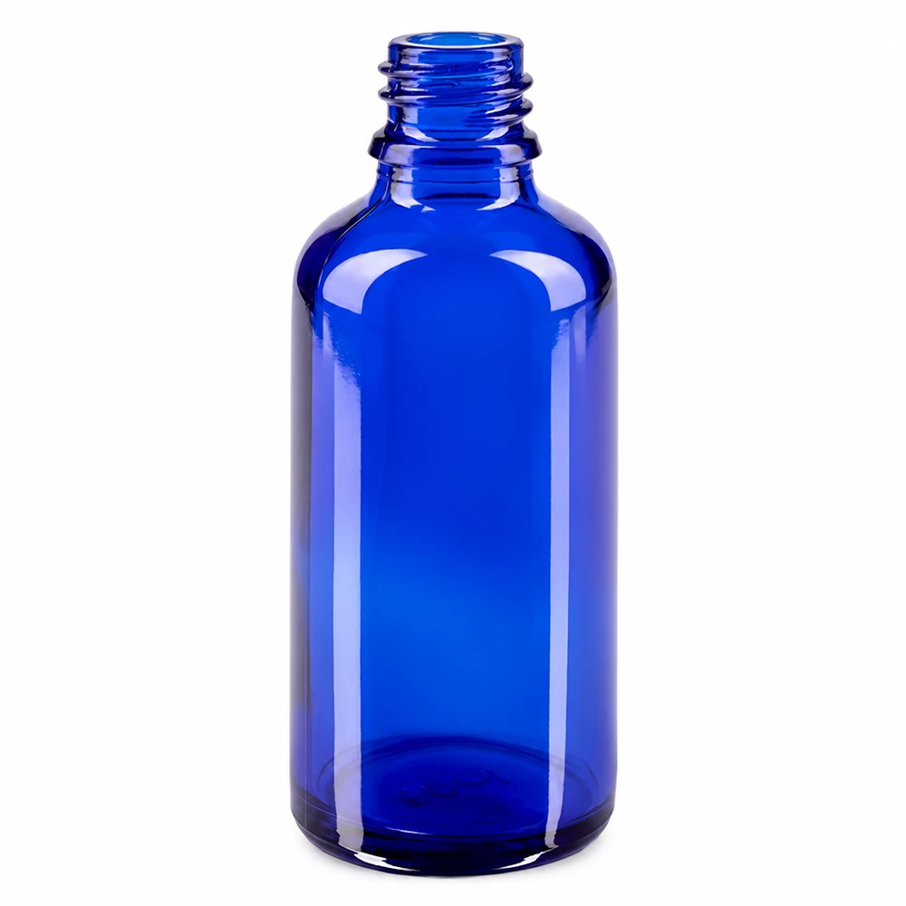 50ml blaue Apothekenflasche aus ApoGlas für pharmazeutische Anwendungen im Fachhandel bei Pacadura