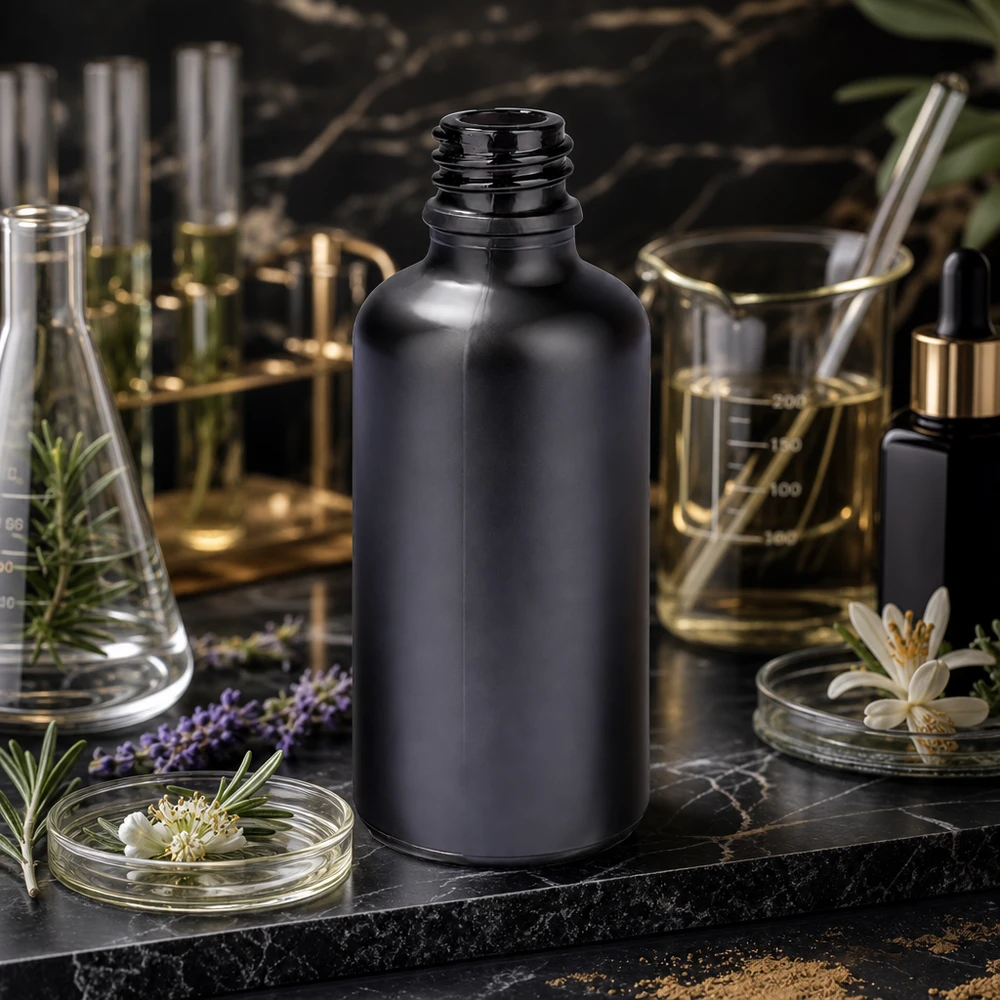 50ml Apothekerflasche schwarzes Glas UT18/50 UNiTWIST für professionelle Anwendung in Labor und Pharmazie