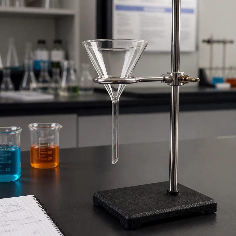 Labortrichter Kalk-Soda-Glas 80mm Durchmesser 60° Winkel Kurzstil für professionelle Anwendungen im Labor