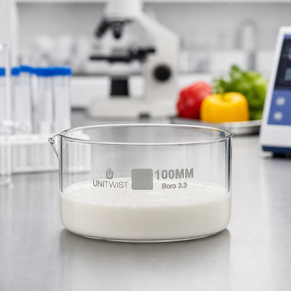 Kristallisierschale 100mm Borosilikatglas Boro 3.3 UNiTWIST für Labor und Lebensmittelanalytik