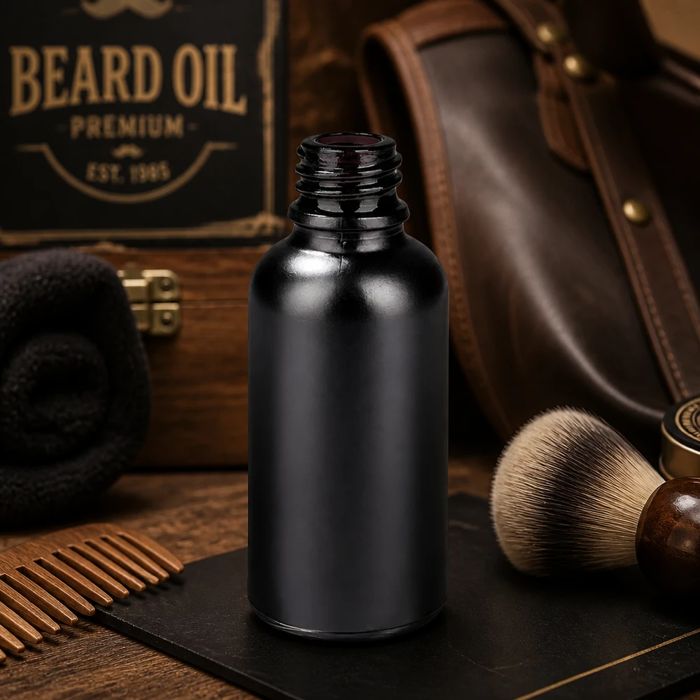 30ml Apothekerflasche BlackLine UT18/30 UNiTWIST schwarz Glas professionell für Bartöl Kosmetik Fachhandel