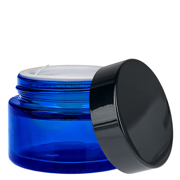 Glastiegel 30ml blau mit Einlegedeckel UNiTWIST