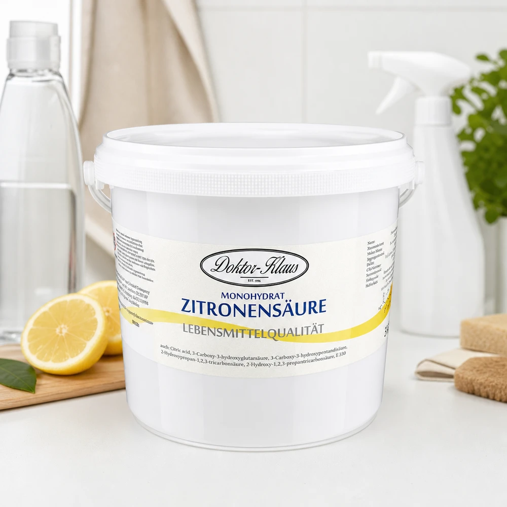 5kg Zitronensäure Monohydrat Doktor-Klaus Lebensmittelqualität Großgebinde für Gewerbetreibende Reinigung Entkalkung