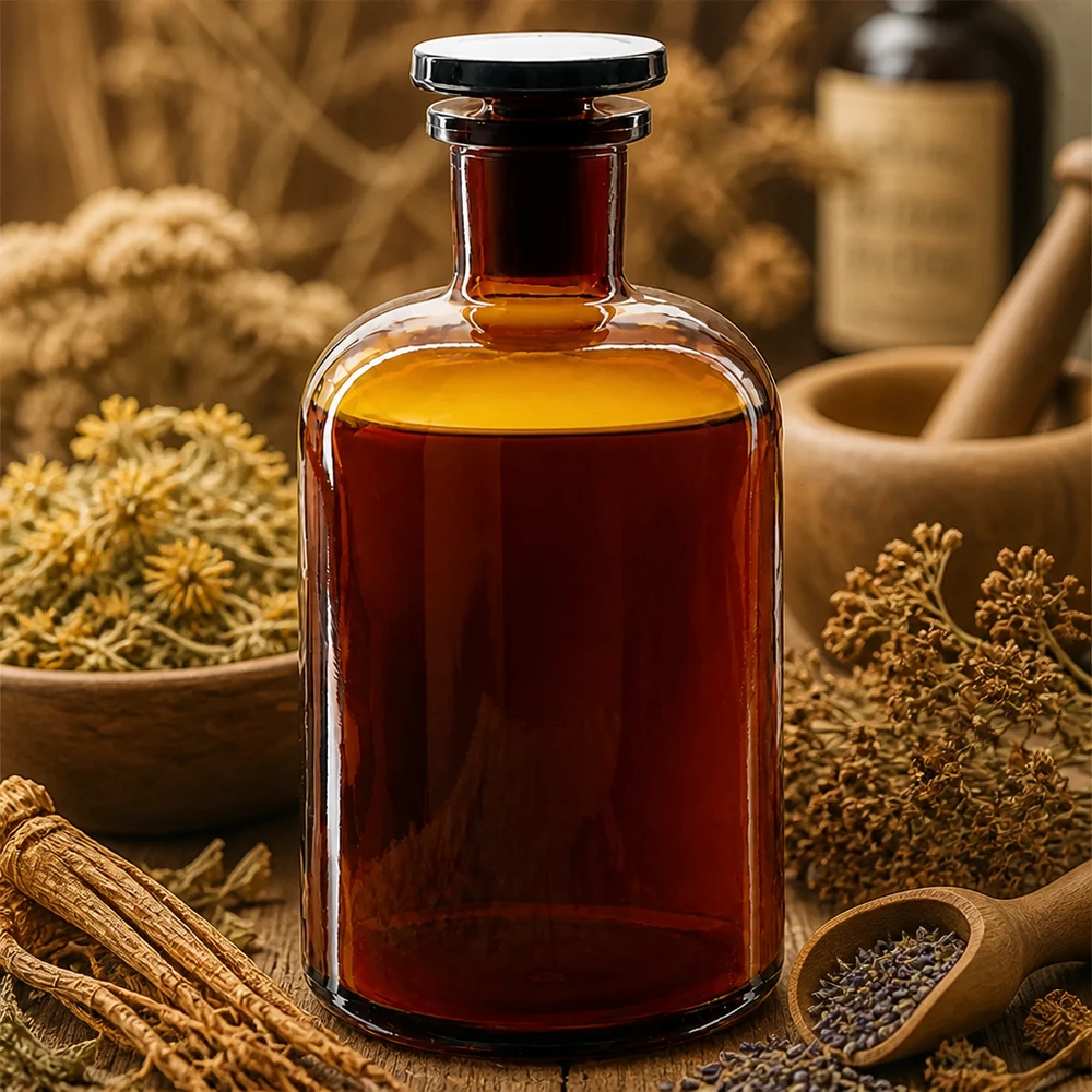 Braune Enghals-Rundschulterflasche 500ml aus Glas mit Glasstopfen für professionellen Laboreinsatz