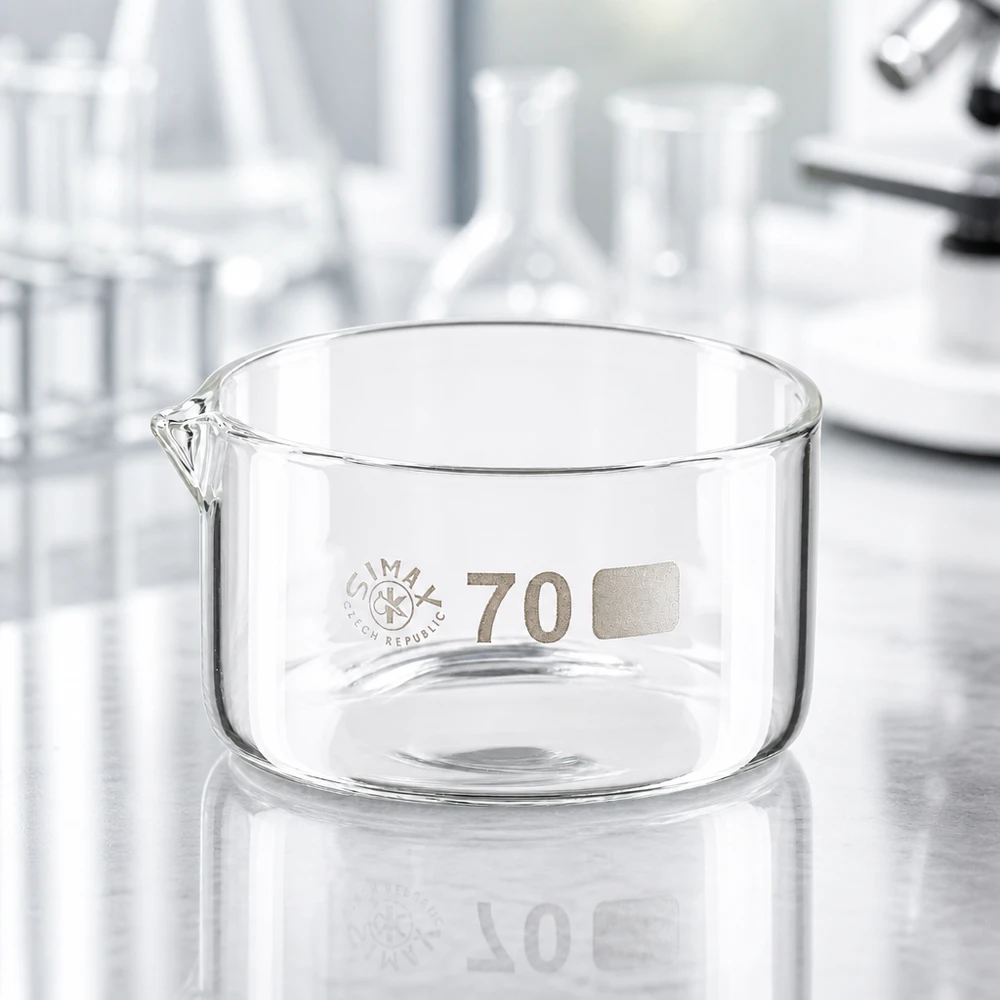 Kristallisierschale 100ml Borosilikatglas mit Ausguss Ø70mm für Labor und Gewerbe von SIMAX