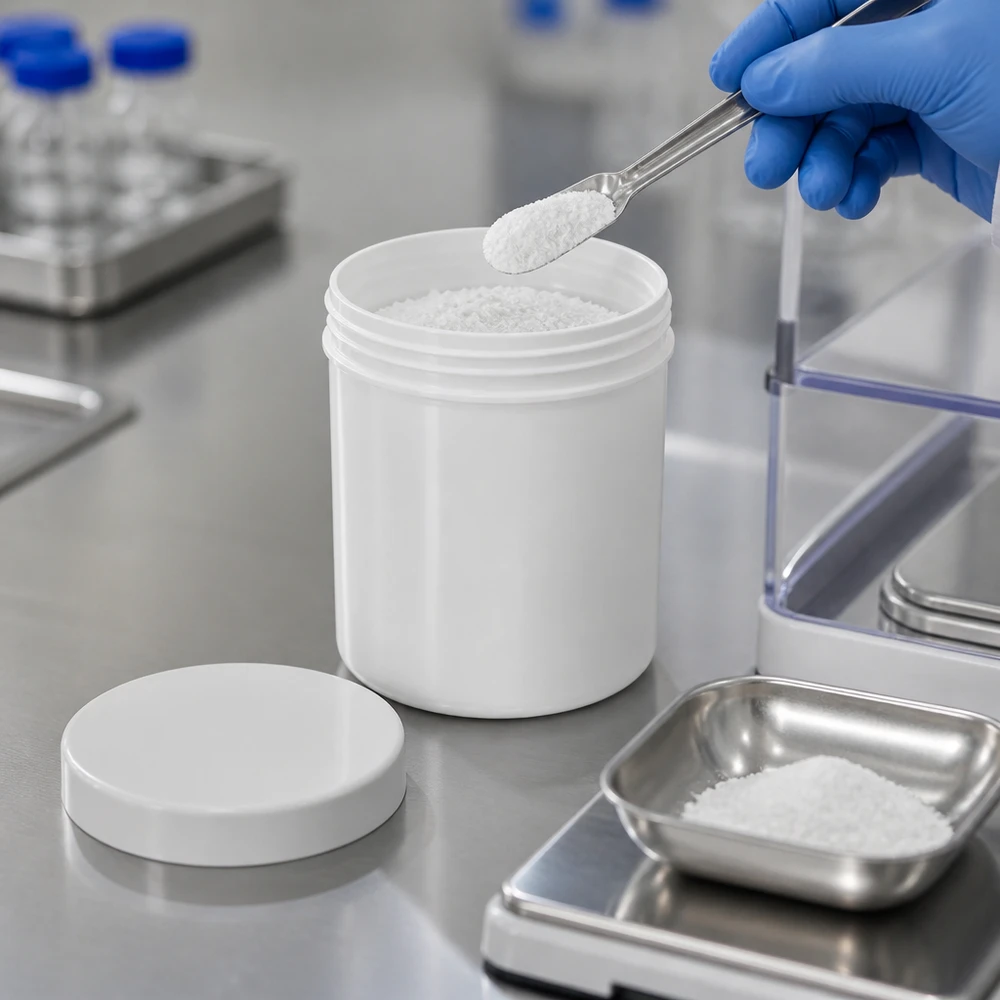 Salbenkruke 20g weiß PP-Kunststoff mit weißem Schraubdeckel für pharmazeutische und kosmetische Abfüllung