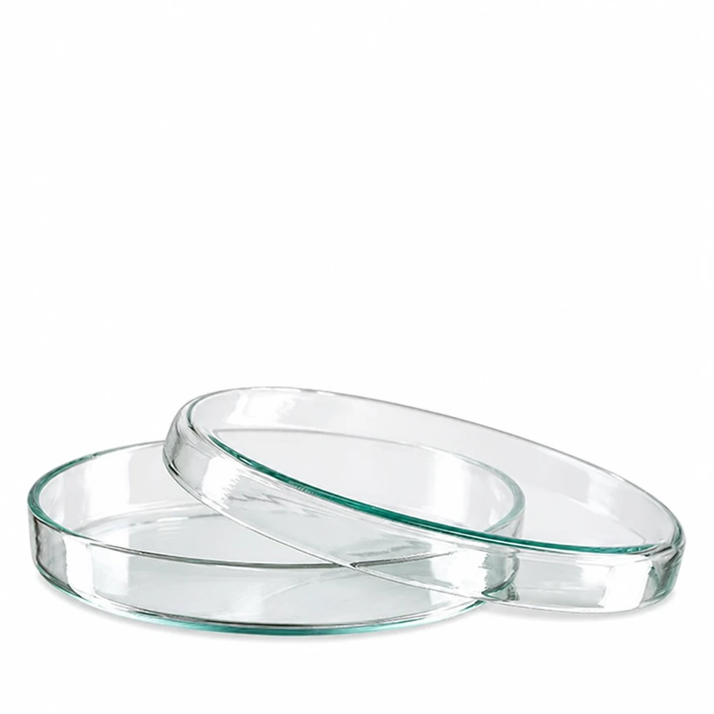 Petrischale 90x15mm Glas Petrischale aus Glas 90x15mm für den professionellen Laboreinsatz zwei gestapelte Schalen