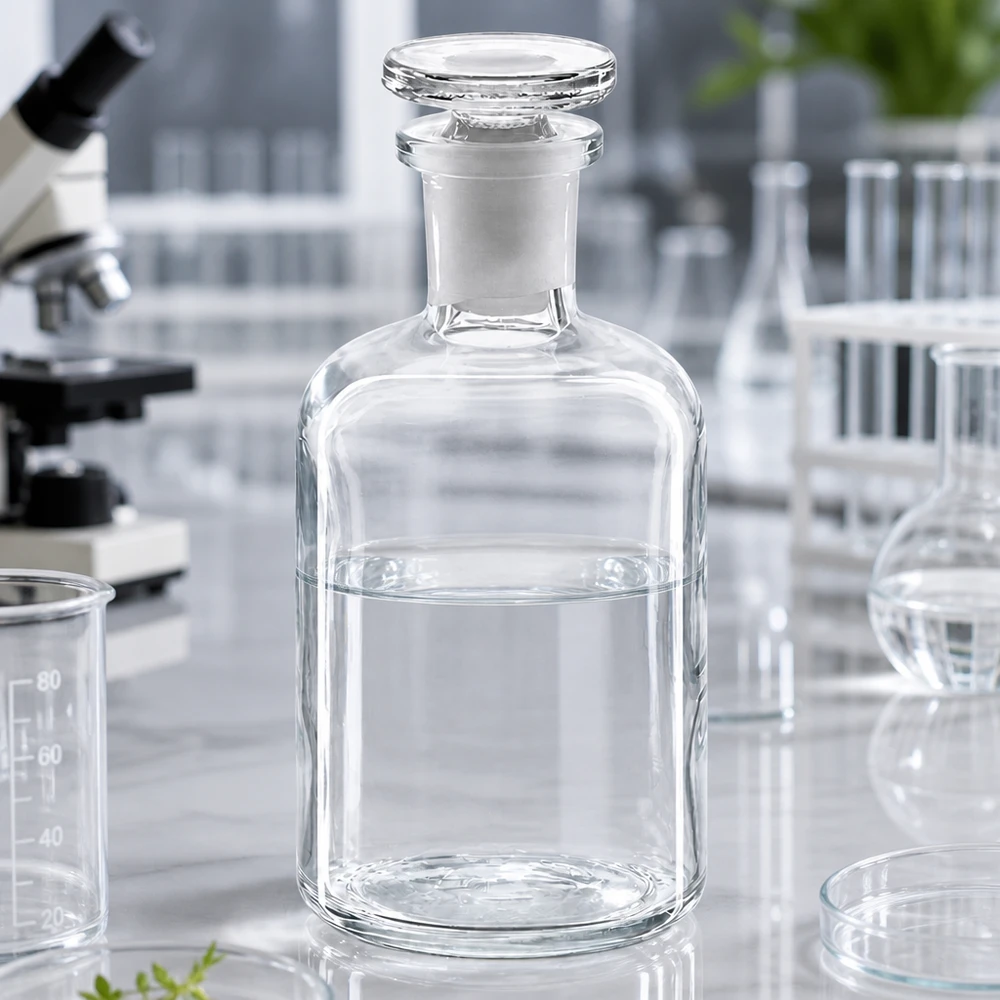 Rundschulterflasche 100ml klar Enghals Glasstopfen Rundschulterflasche 100ml Klarglas Enghals mit Glasstopfen für Labor und Fachhandel