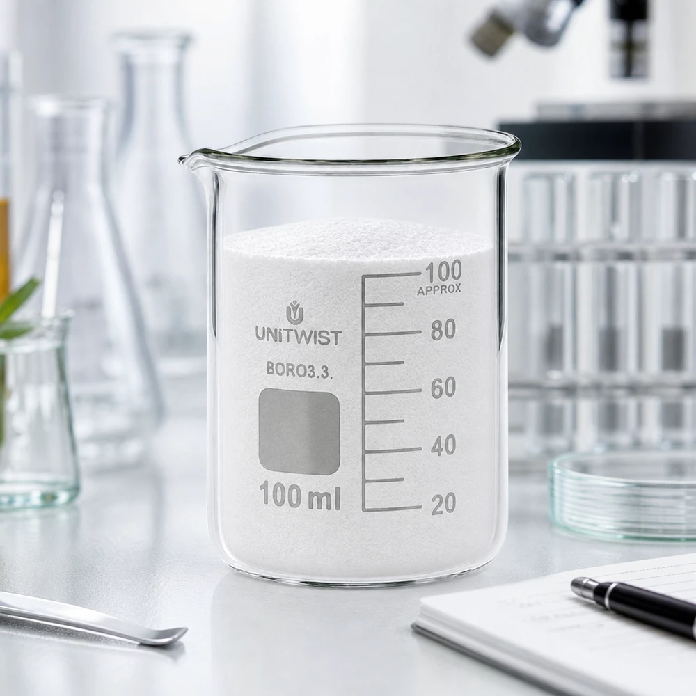 Becherglas 100ml Borosilikat niedrige Form UNiTWIST für professionellen Laboreinsatz im Fachhandel