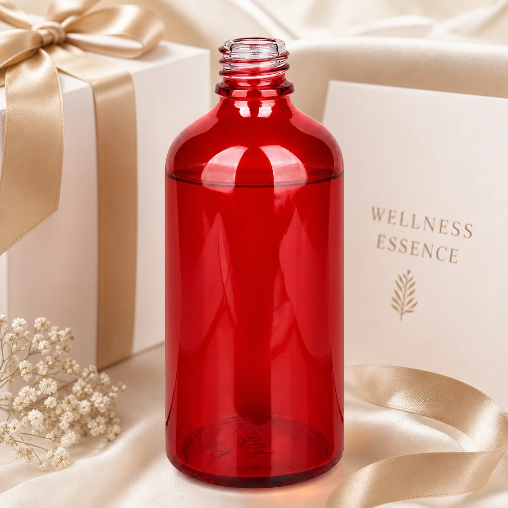 100ml Apothekerflasche RedLine UT18/100 UNiTWIST rotes Glas für professionellen Gewerbeeinsatz bei Pacadura