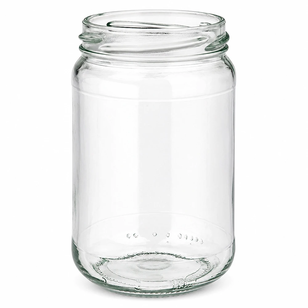 Leeres Rundglas UNiTWIST Runda305 mit 305ml Inhalt und TO63 Verschluss aus transparentem Glas für Konserven