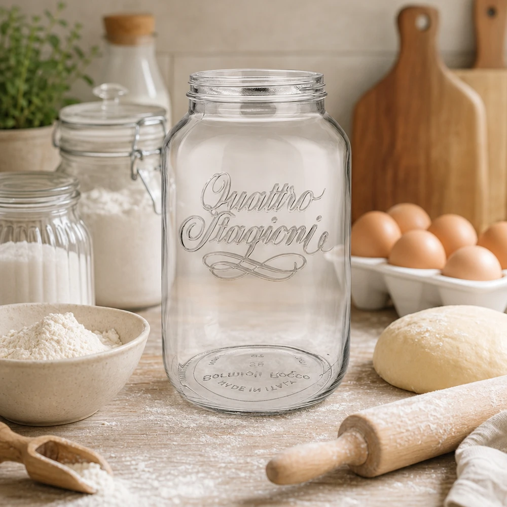 3800ml Rundglas "Quattro Stagioni" QS110mm 3800ml Quattro Stagioni Haushaltsglas für professionelle Küchen - hochwertiges Vorratsglas aus Glas für Gastronomiebetri
