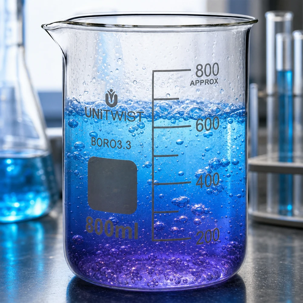 Becherglas 800ml Borosilikat 3.3 niedrige Form UNiTWIST für Labor und Gewerbe