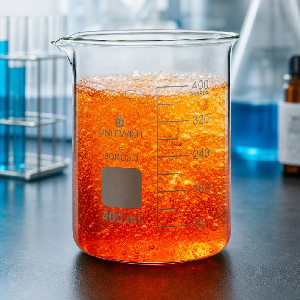 Becherglas 400ml Borosilikat niedrige Form UNiTWIST für professionellen Laboreinsatz im Fachhandel