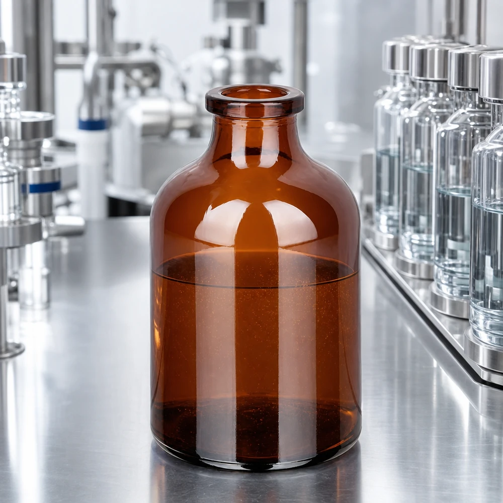 Injektionsflasche Braunglas 50ml Injektionsflasche Braunglas 50ml für pharmazeutischen und gewerblichen Einsatz im Labor