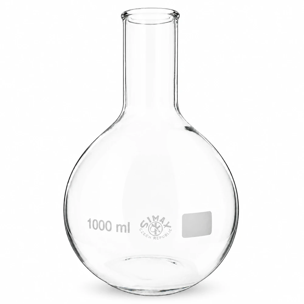 Stehkolben 1000ml Enghals aus Borosilikatglas für professionelle Laboranwendungen bei Pacadura.de