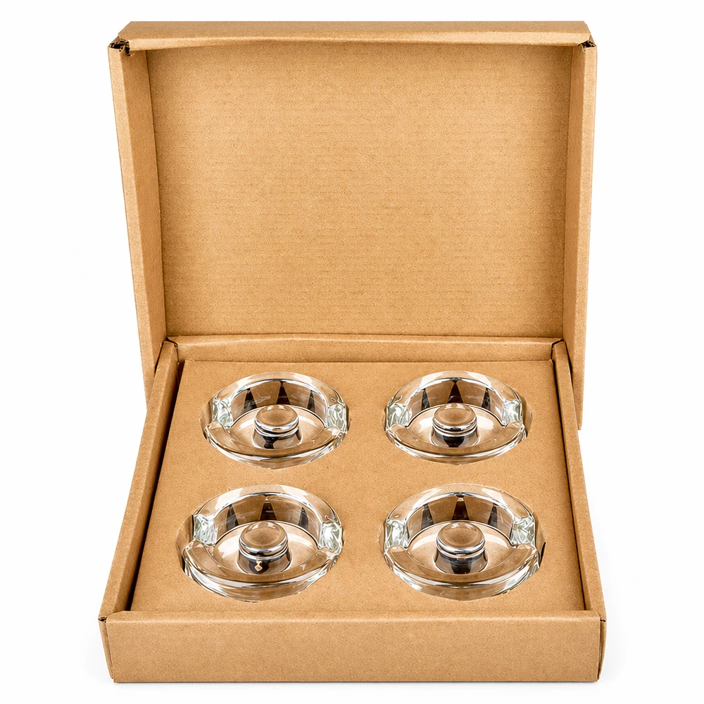 Fermentier-Glasgewichte mit Griff 4er Set UNiTWIST in brauner Geschenkbox präsentiert