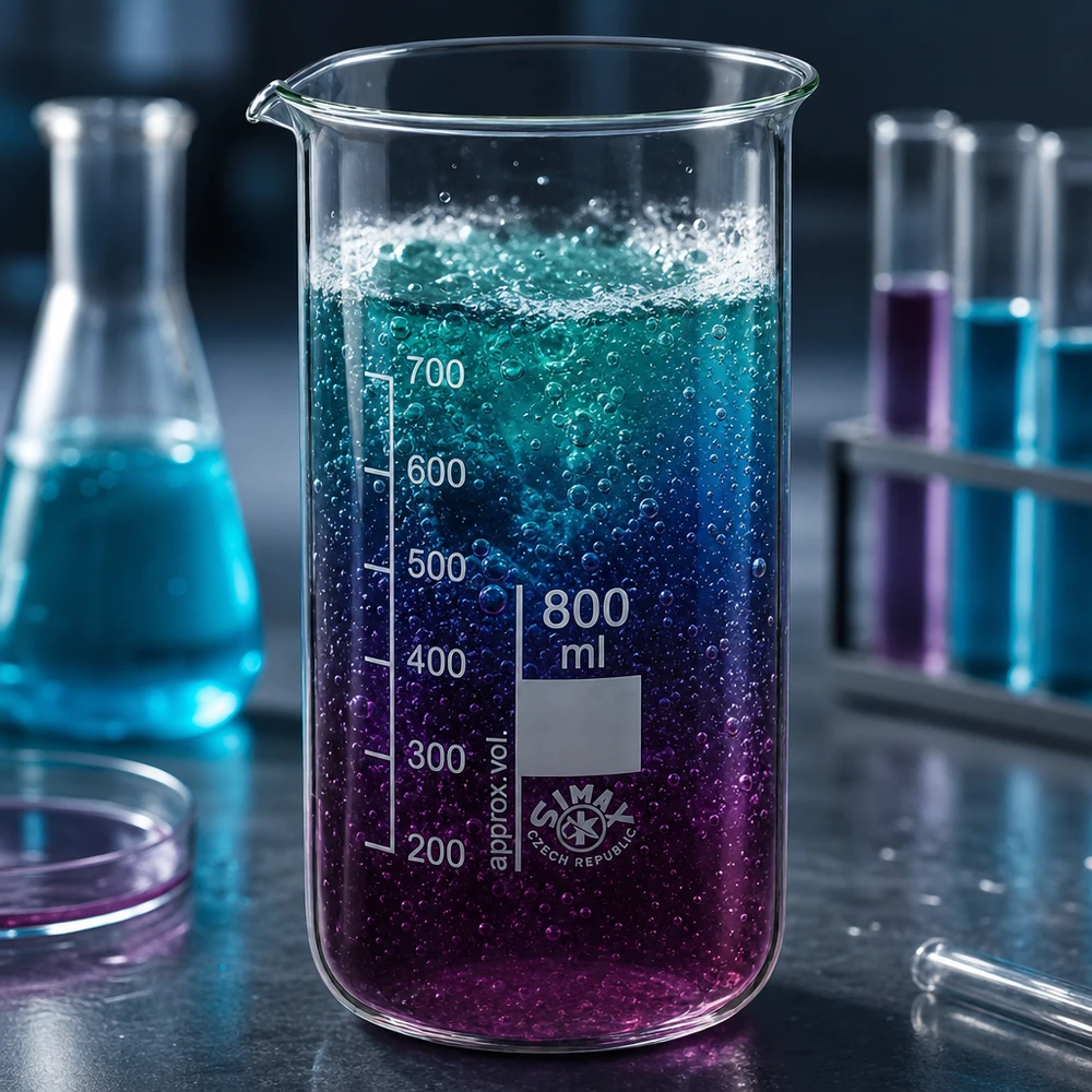 Becherglas 800ml hohe Form aus Borosilikatglas für Labor und Gewerbe von Simak Czech Republic