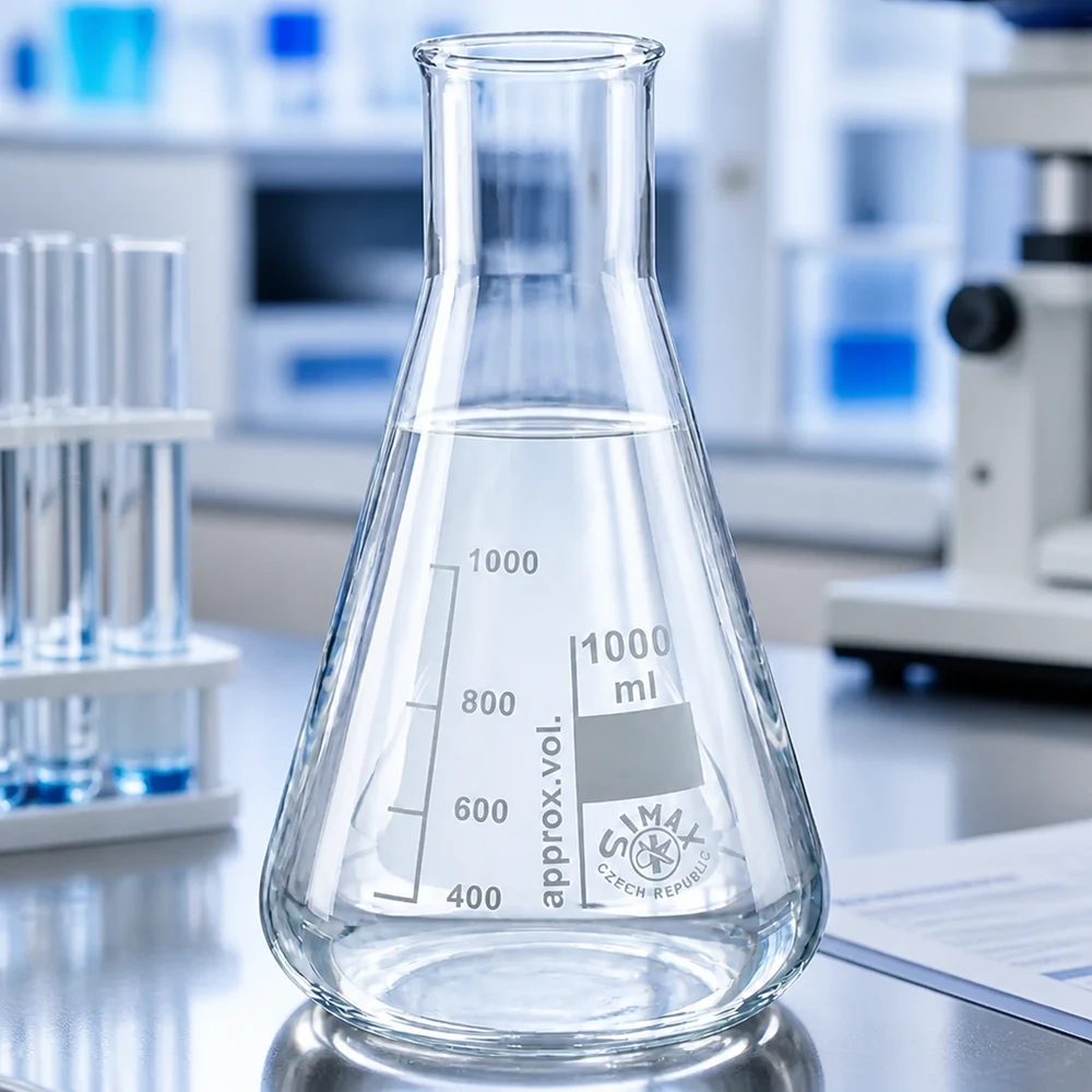 Erlenmeyerkolben 100ml Weithals aus Borosilikatglas für professionelle Laboranwendungen bei Pacadura.de