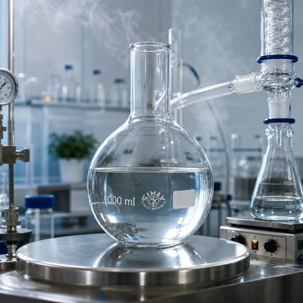Stehkolben 1000ml Enghals aus Borosilikatglas für professionelle Laboranwendungen bei Pacadura.de