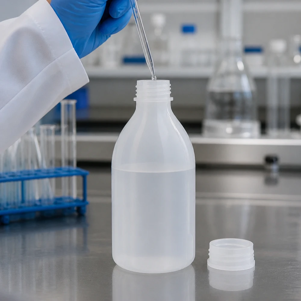 250ml Kunststoff-Laborflasche Enghals ohne Verschluss für professionellen Laboreinsatz bei Pacadura