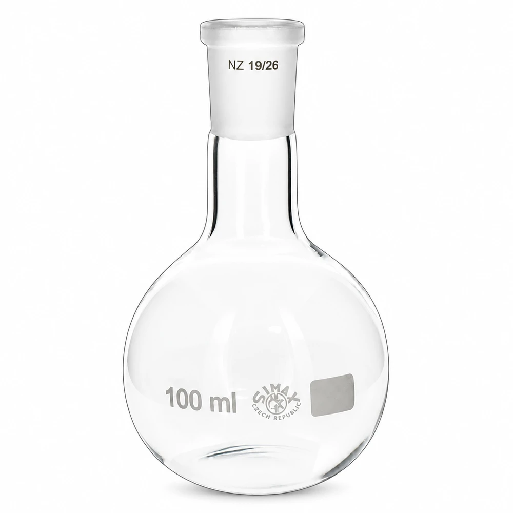 Stehkolben 100ml mit Normschliff (19/26) Stehkolben 100ml Borosilikatglas Normschliff NS 19/26 Rundkolben für Labor und Industrie