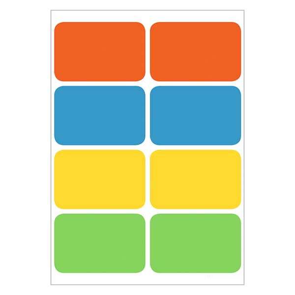 Universal Etiketten bunt (32 Aufkleber) 26x40mm