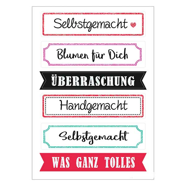 Sticker "Überraschung" (12 Aufkleber mit Glitzer) Sticker "Überraschung" (12 Aufkleber mit Glitzer)