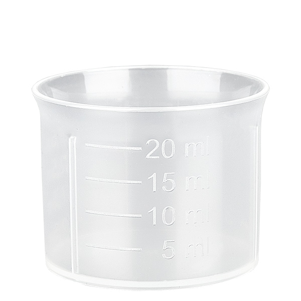 20ml Dosierbecher transparent mit Skala ApoGlas