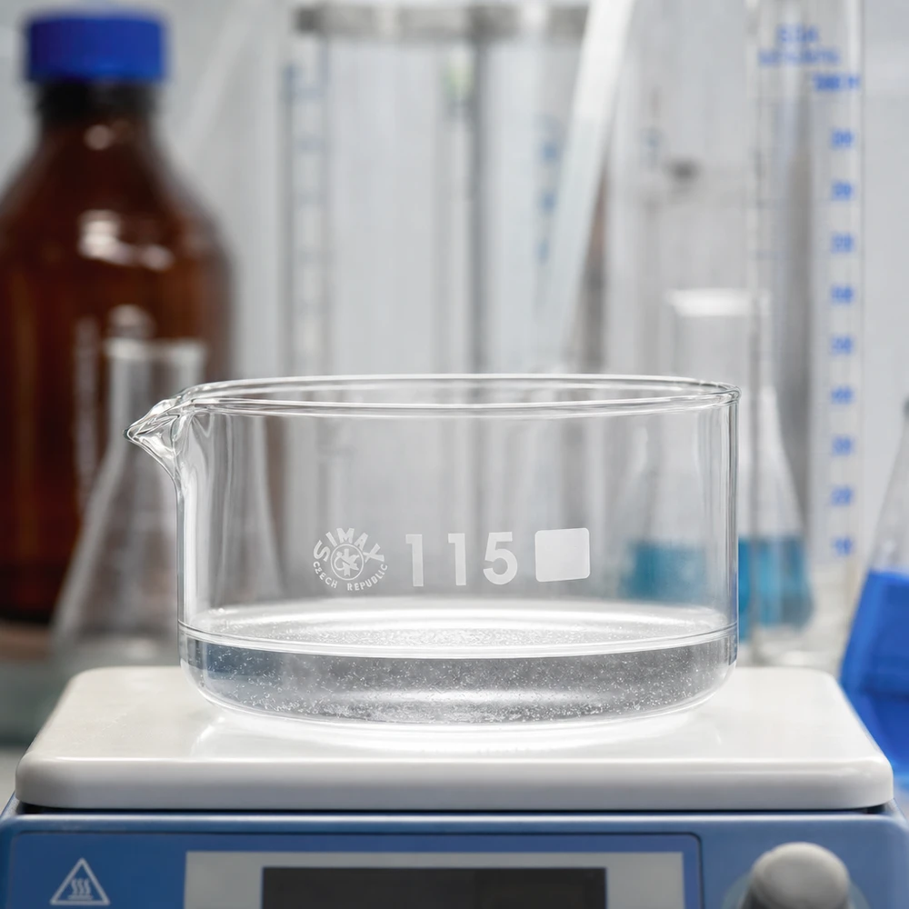 Kristallisierschale 500ml Borosilikatglas mit Ausguss Ø115mm für Labor und Gewerbe